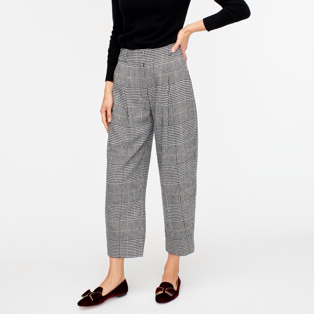 COPY - J Crew High-rise Tapered Pant In Glen Plaid